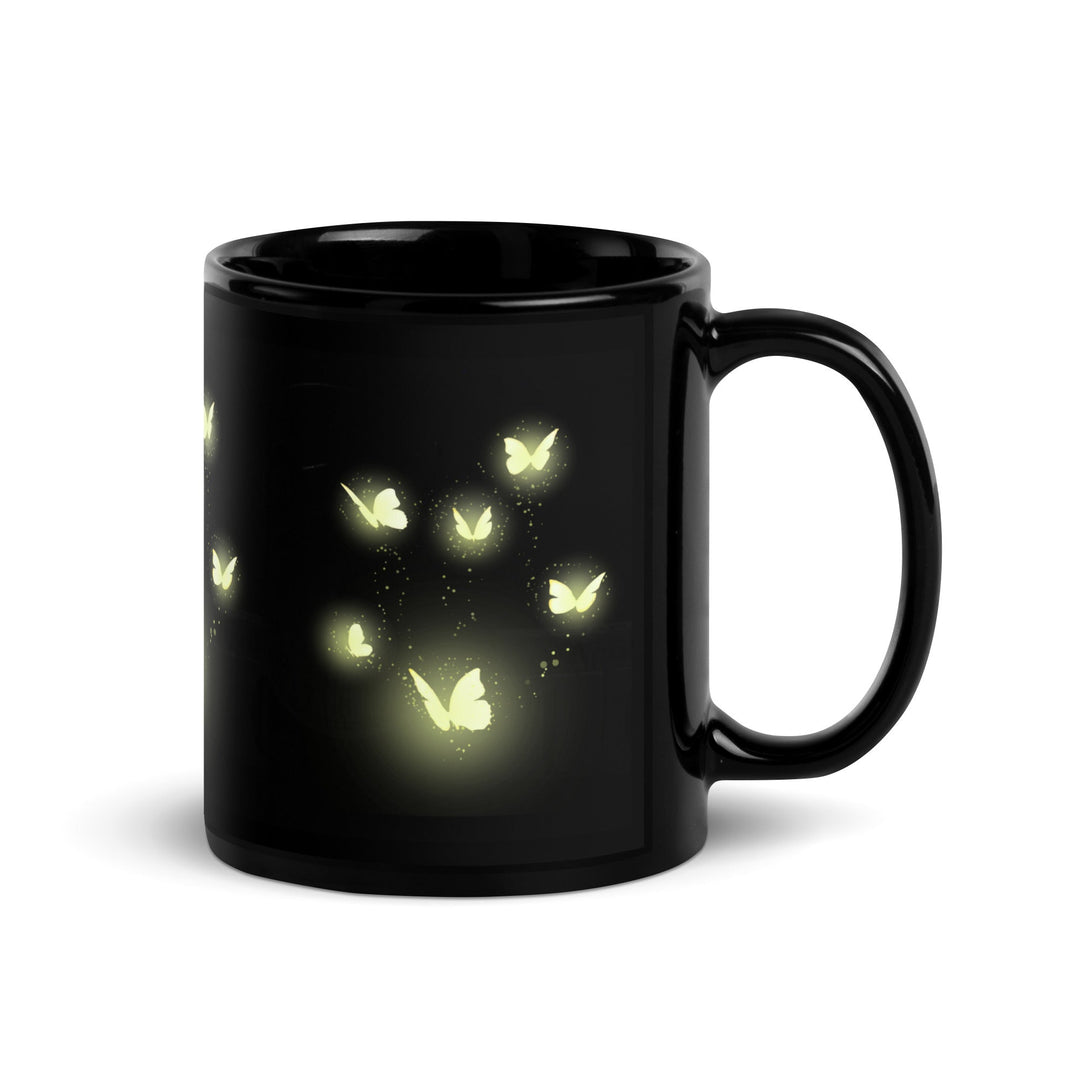Golden Butterflies - Black Glossy Mug 8371013_9323 9 $ Mugs Fanciful Designs Fanciful Designs