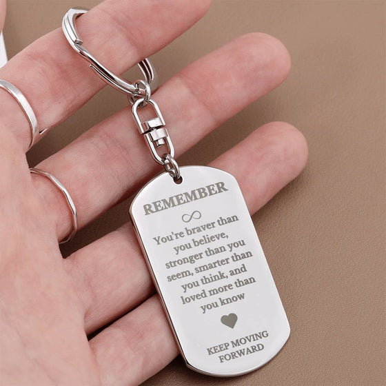 Remember - Engraved Dog Tag Keychain