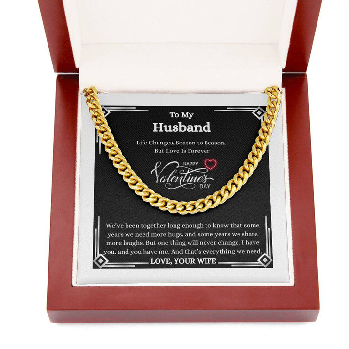 To Husband From Wife/Love is Forever - Cuban Link Chain
