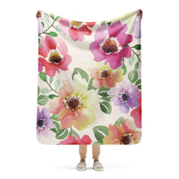 Flower Bloom Sherpa blanket